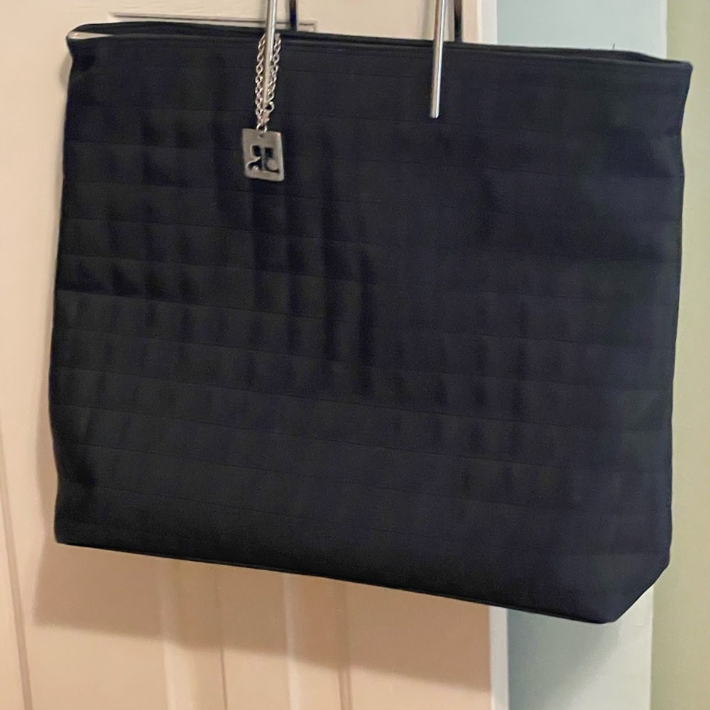 Courreges Black Quilted Tote